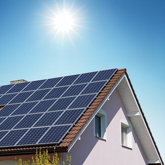 solar panels on a roof