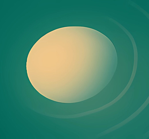 a white circle in a green background
